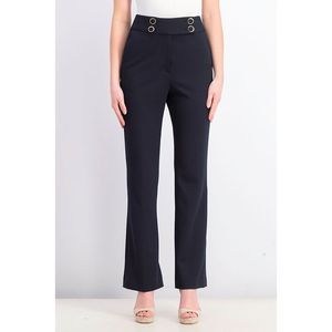 Calvin Klein Women's High-Rise Buttoned-Waist Dress Pants Navy Size 6 P